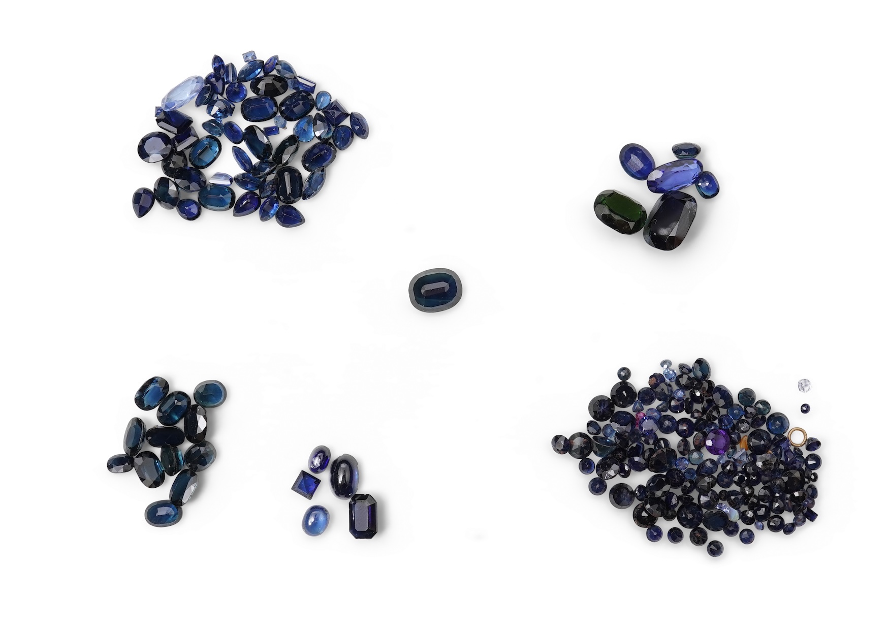 A collection of loose sapphires